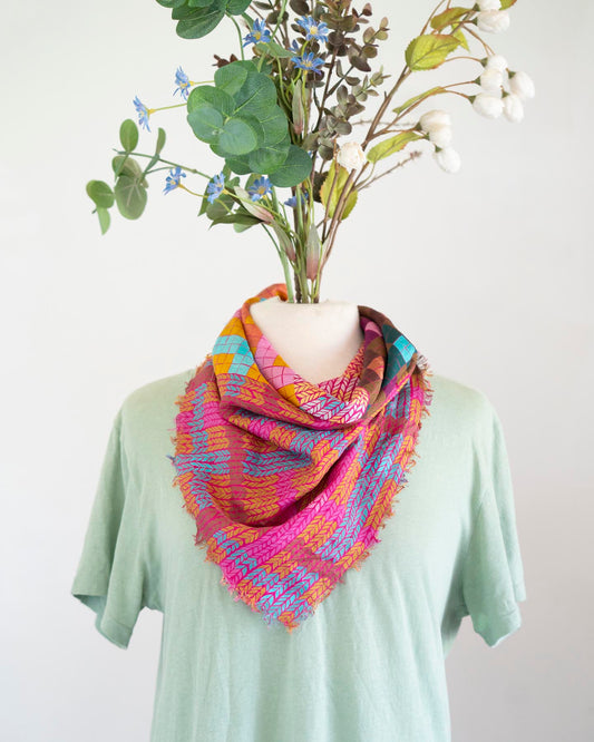 Summer Silk Bandana Scarf - Knit & Weave