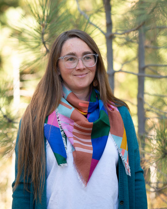 Summer in the Desert Silk Wild Rag Scarf - Shapes