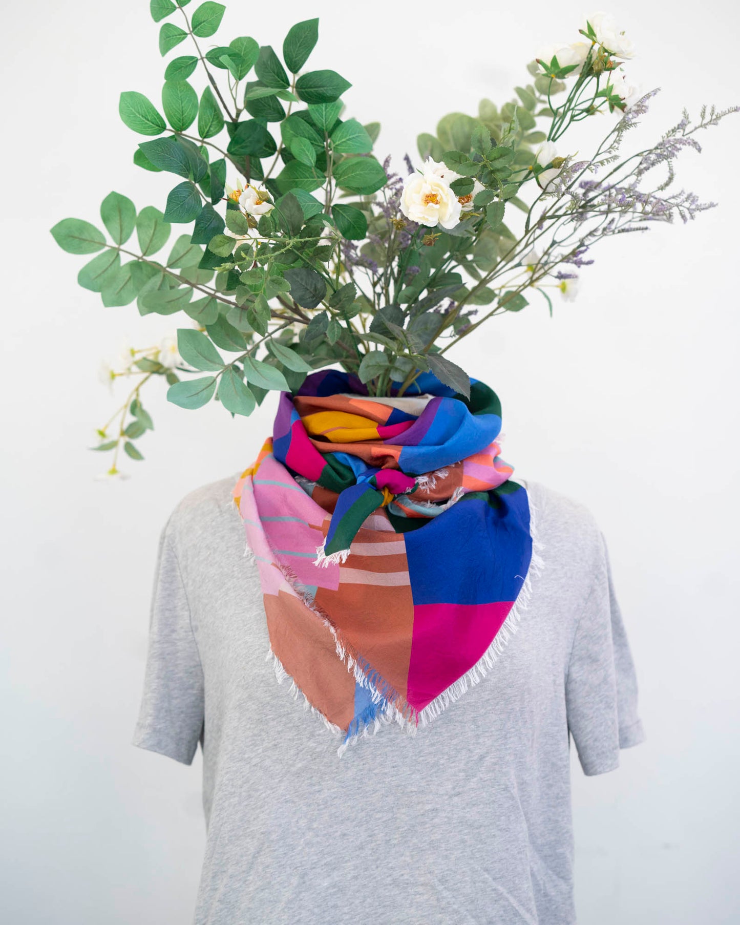 Summer in the Desert Silk Wild Rag Scarf - Shapes