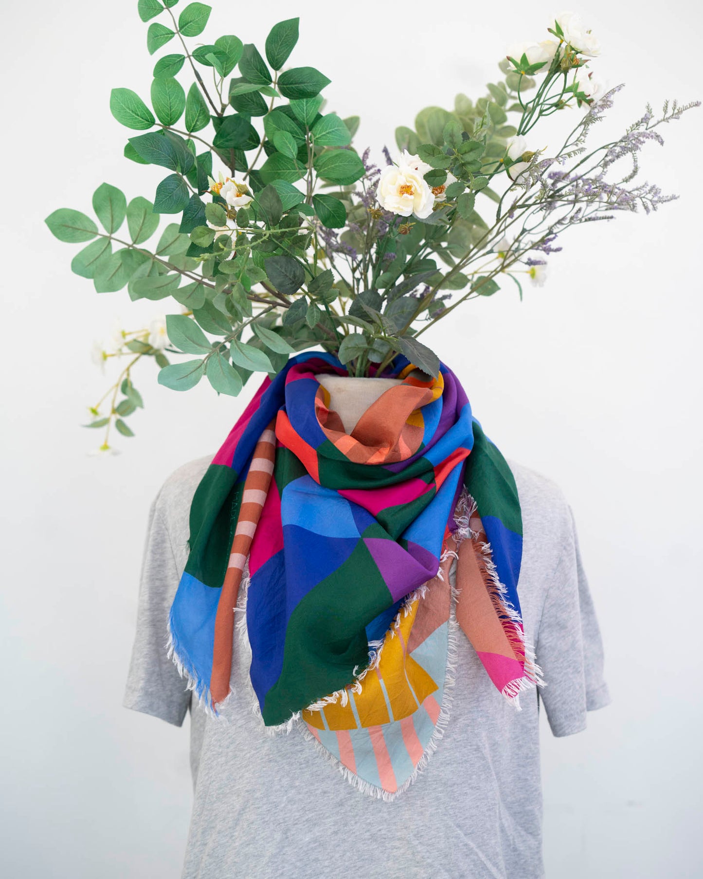 Summer in the Desert Silk Wild Rag Scarf - Shapes
