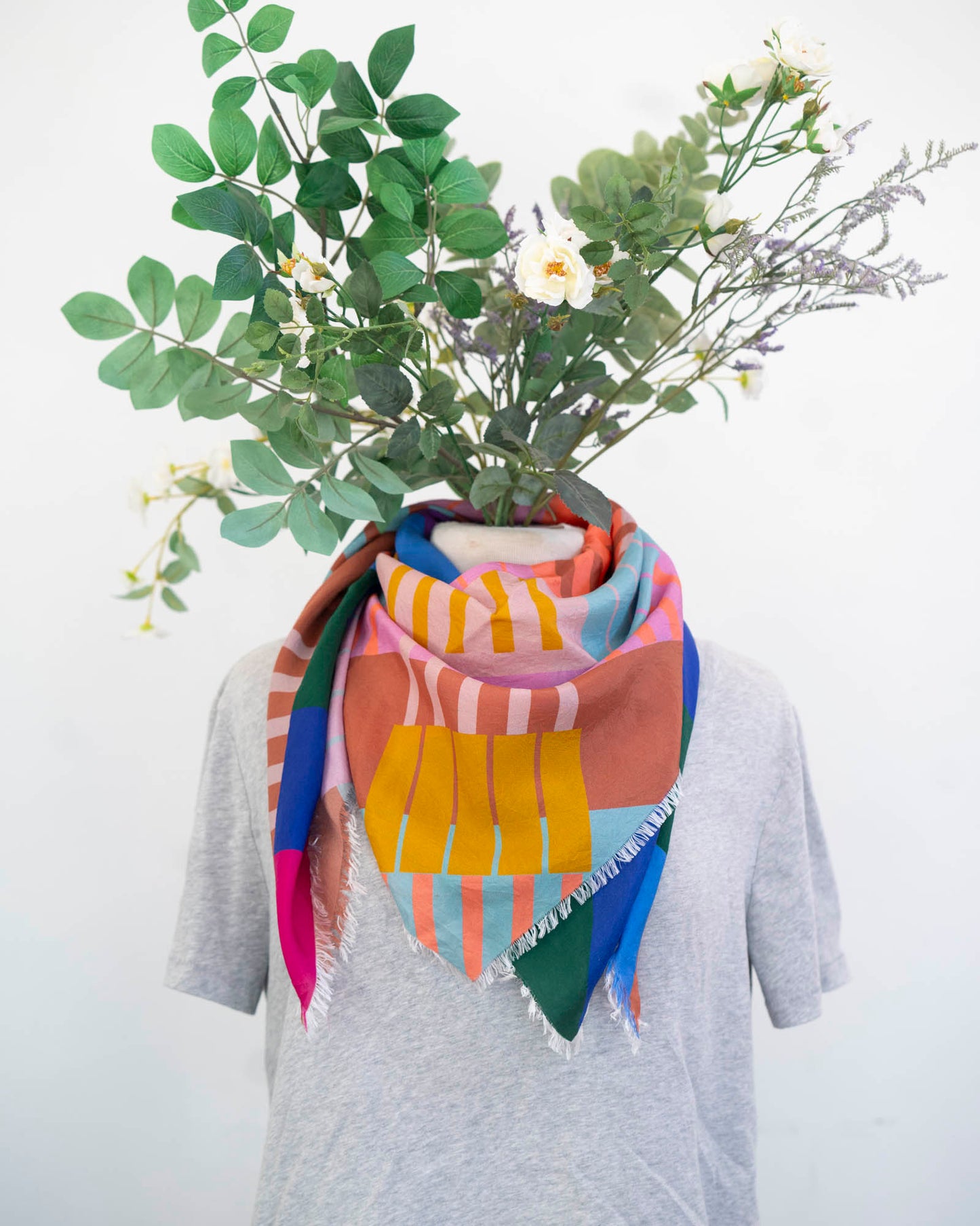 Summer in the Desert Silk Wild Rag Scarf - Shapes