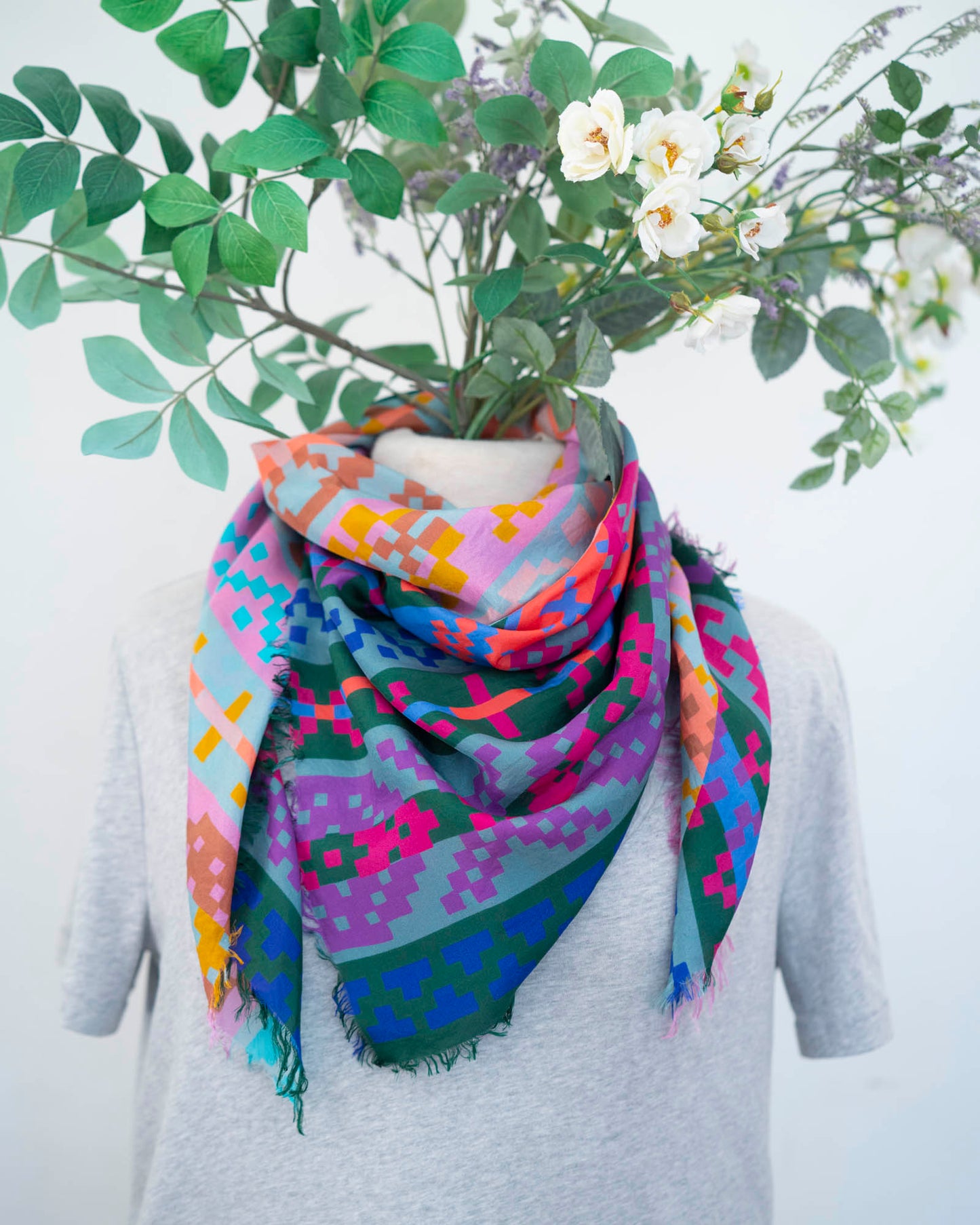 Summer in the Desert Silk Wild Rag Scarf - Fair Isle