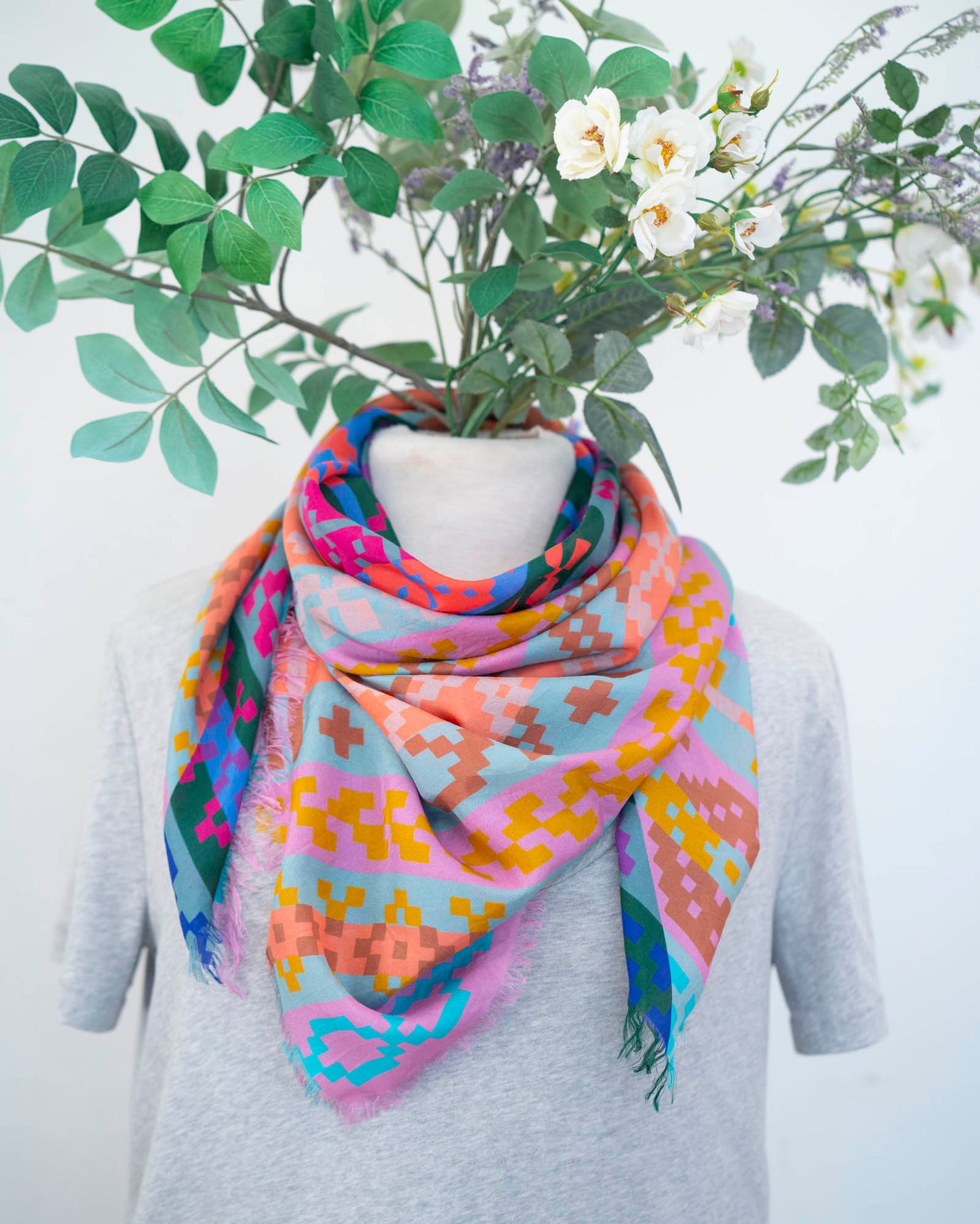 Summer in the Desert Silk Wild Rag Scarf - Fair Isle