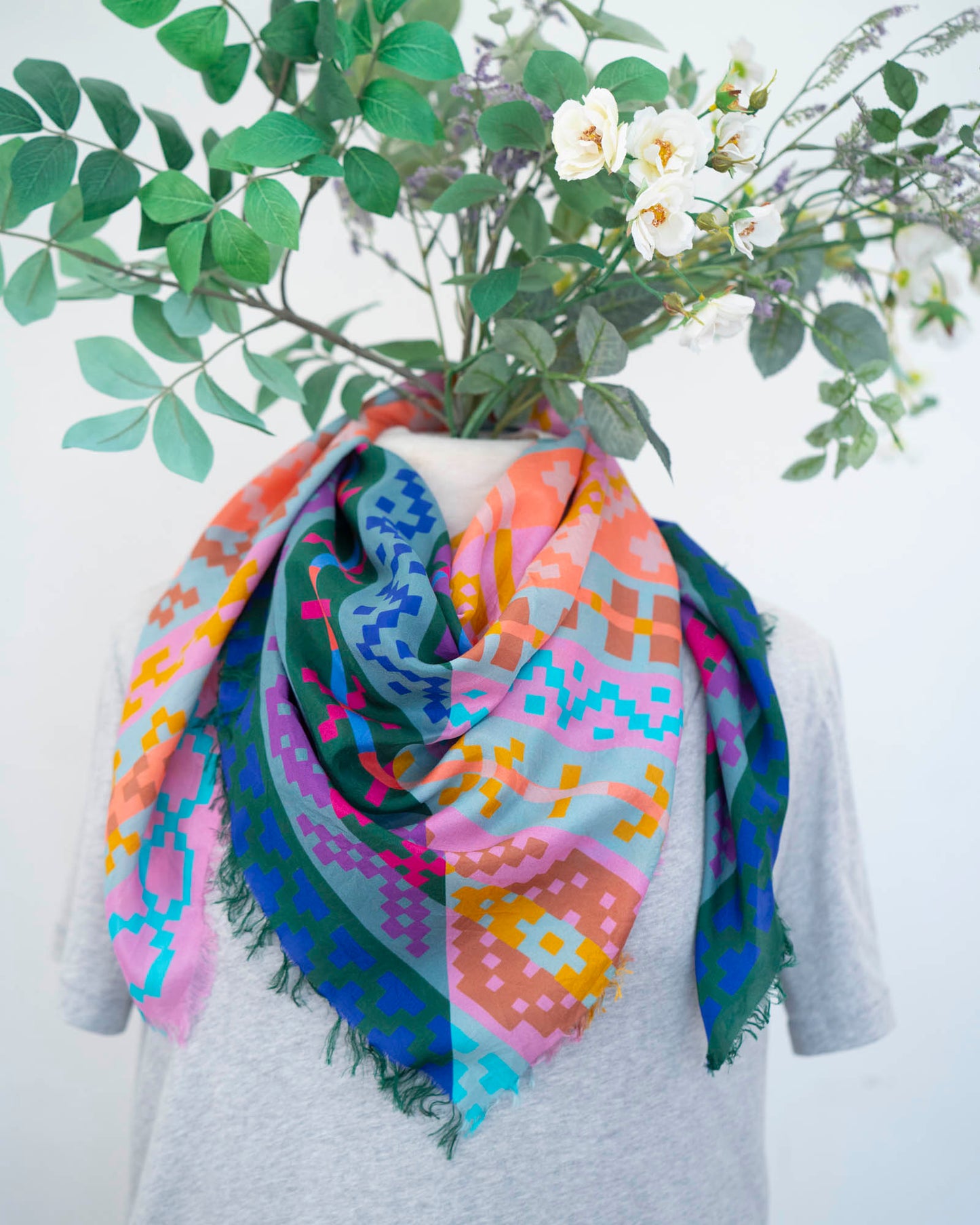 Summer in the Desert Silk Wild Rag Scarf - Fair Isle