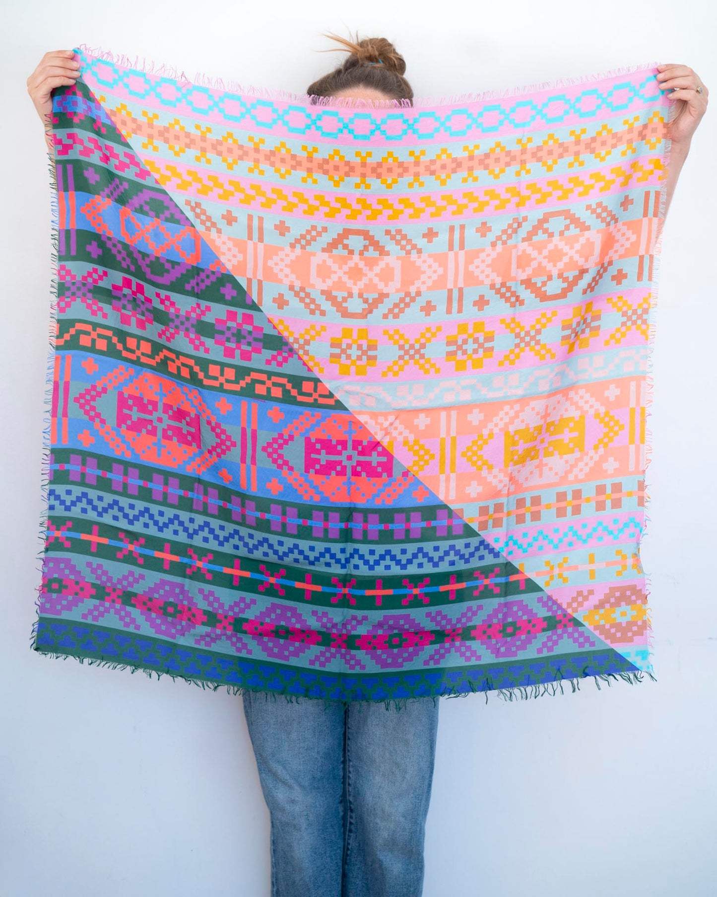 Summer in the Desert Silk Wild Rag Scarf - Fair Isle