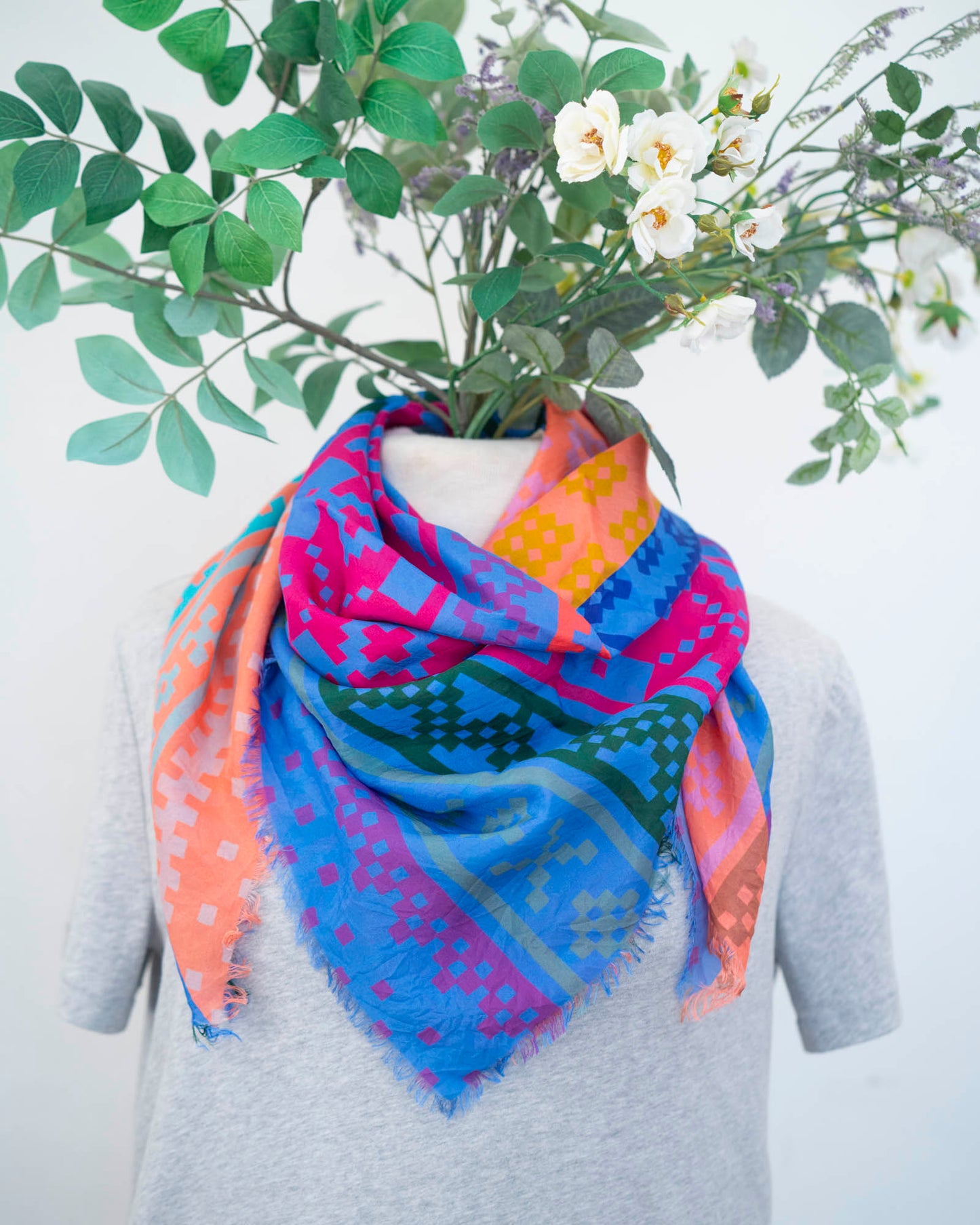 Summer in the Desert Silk Wild Rag Scarf - Norwegian