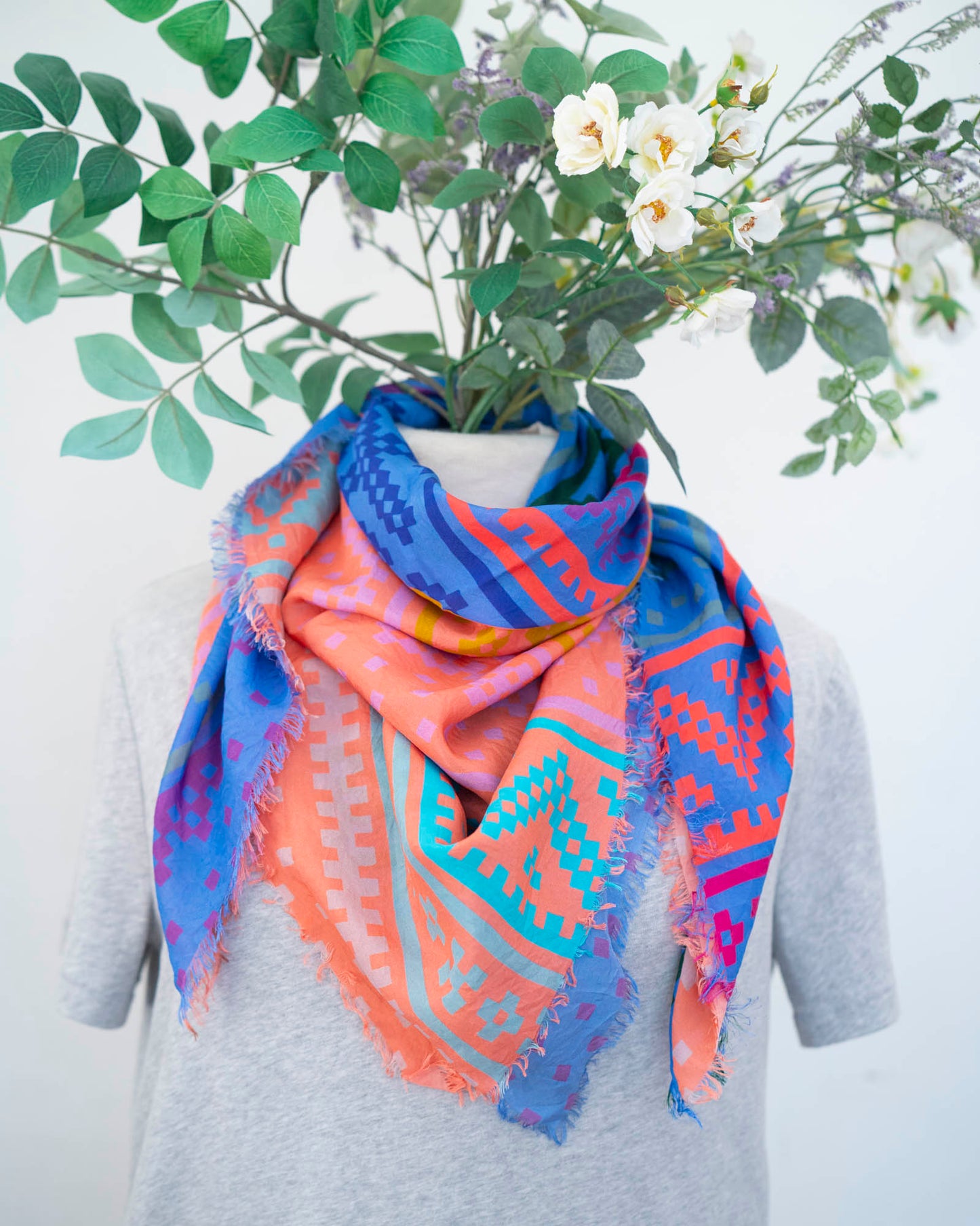 Summer in the Desert Silk Wild Rag Scarf - Norwegian