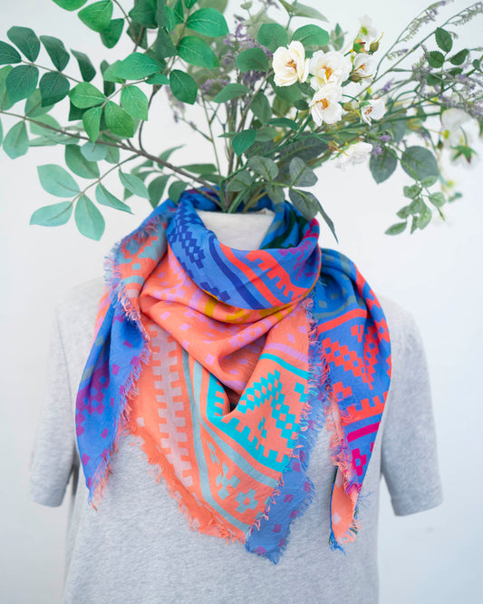 Summer in the Desert Silk Wild Rag Scarf - Norwegian