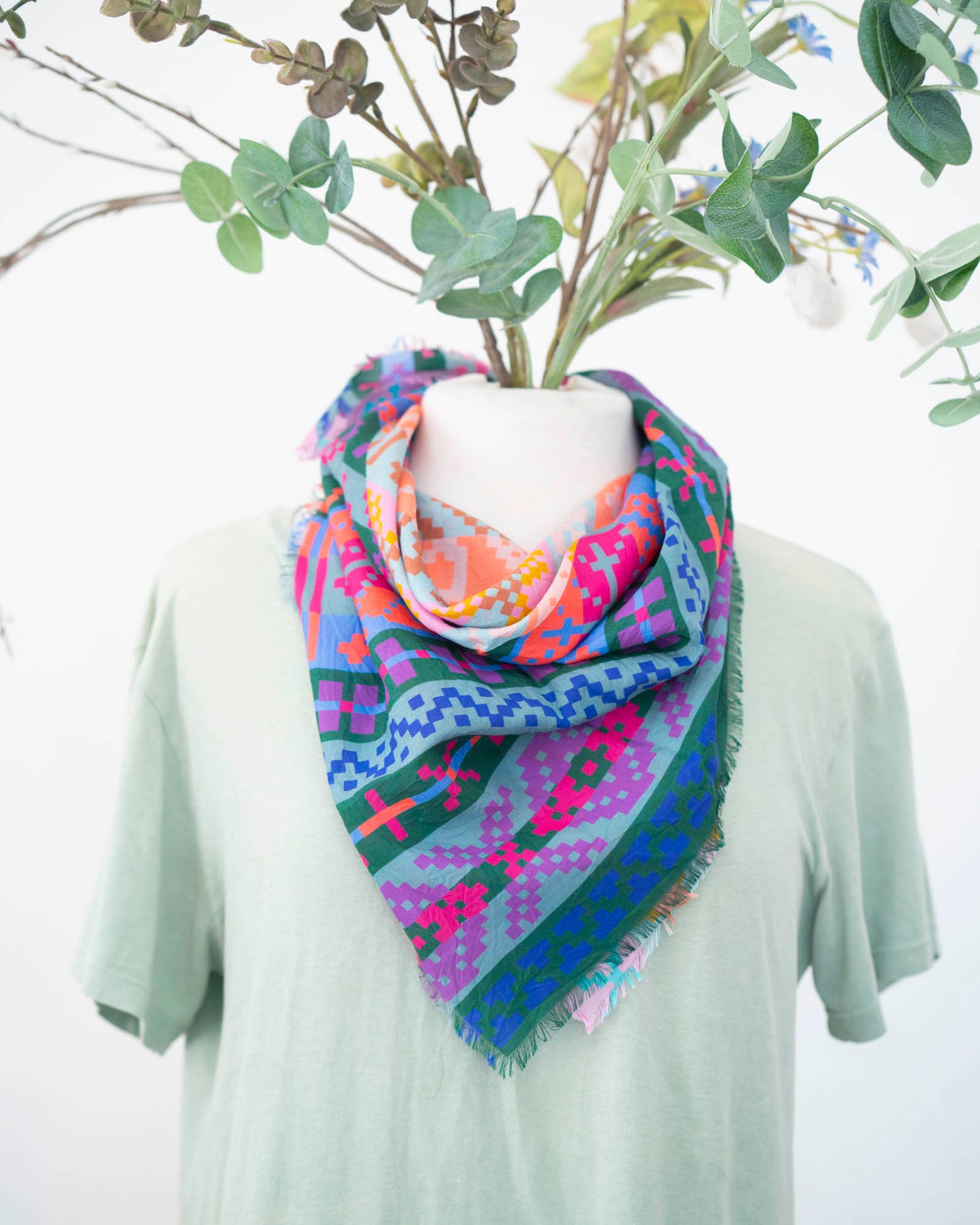 Summer in the Desert Silk Bandana Scarf - Fair Isle