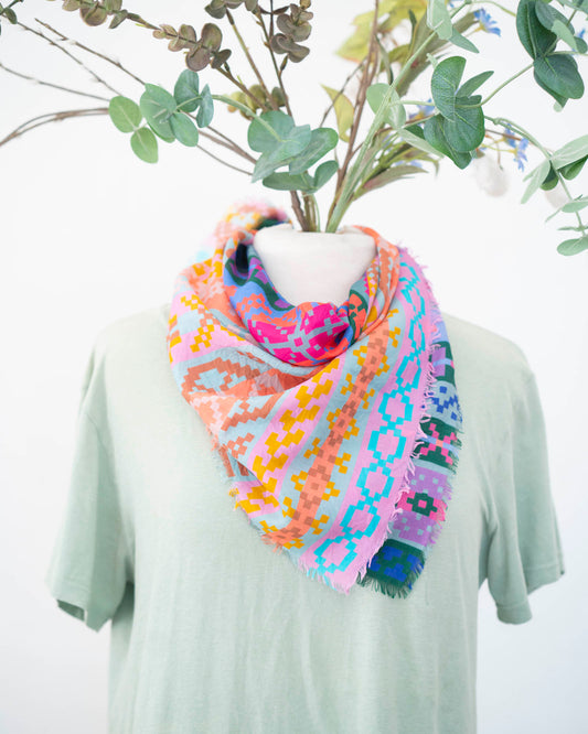 Summer in the Desert Silk Bandana Scarf - Fair Isle