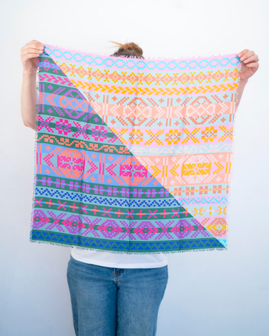 Summer in the Desert Silk Bandana Scarf - Fair Isle