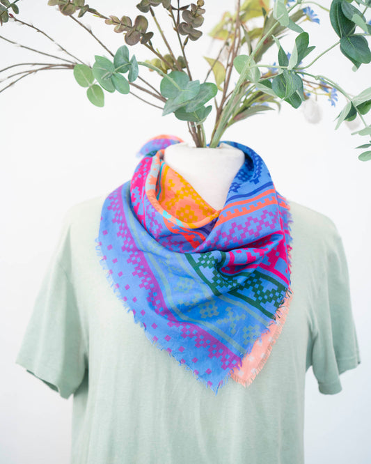Summer in the Desert Silk Bandana Scarf - Norwegian