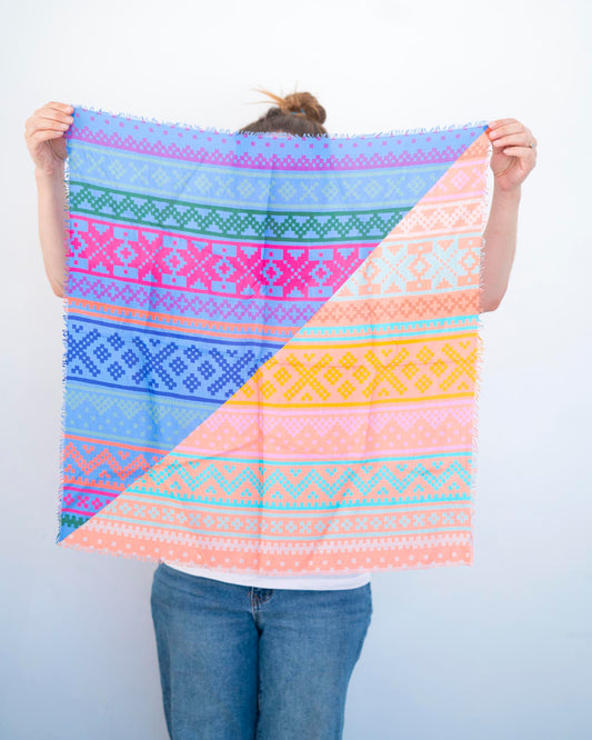 Summer in the Desert Silk Bandana Scarf - Norwegian