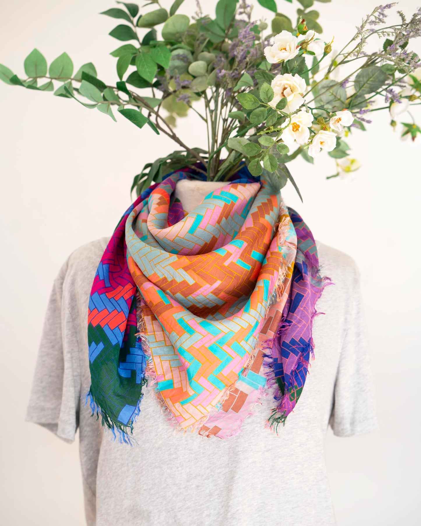 Summer in the Desert Silk Wild Rag Scarf - Tartan & Tweed