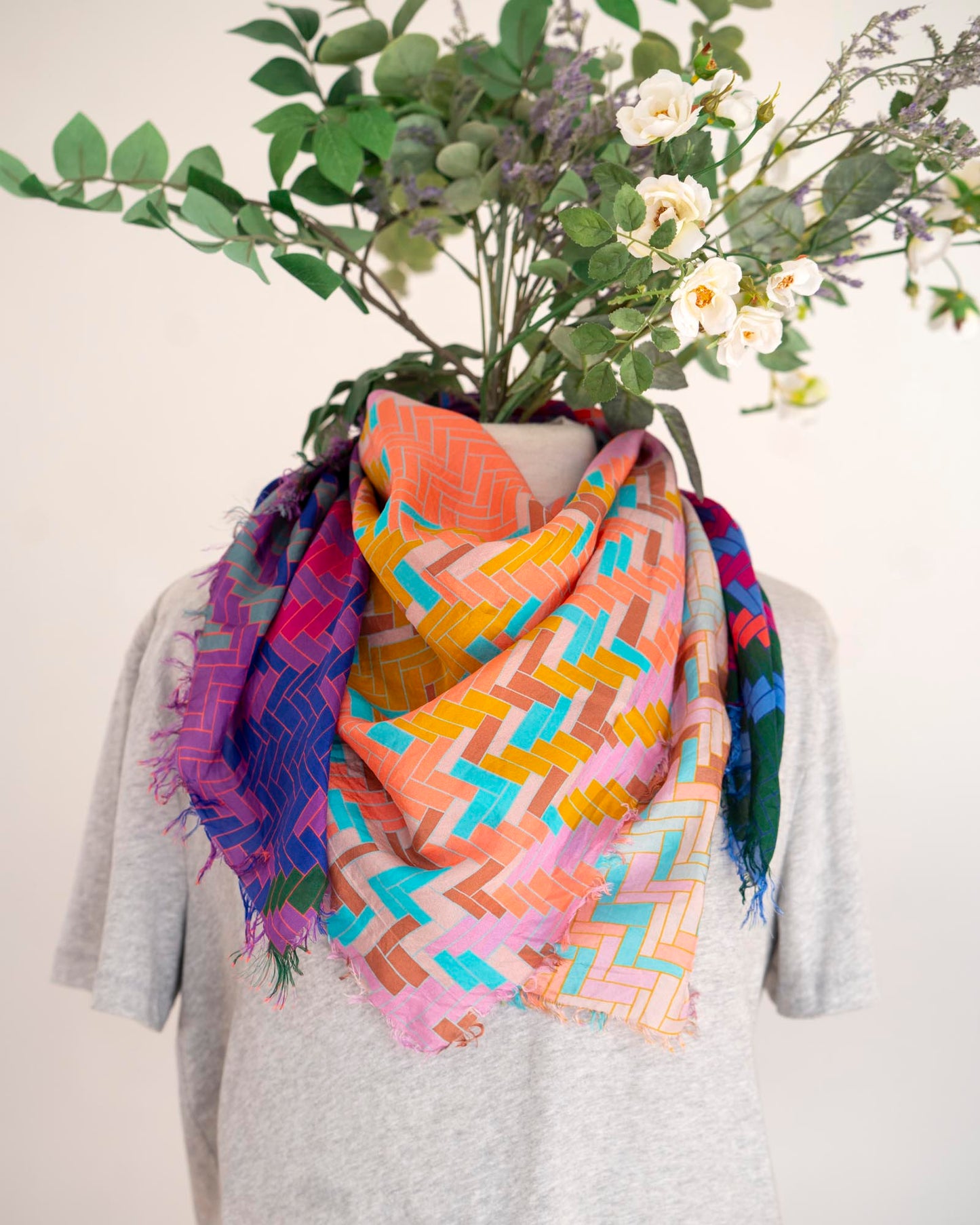 Summer in the Desert Silk Wild Rag Scarf - Tartan & Tweed