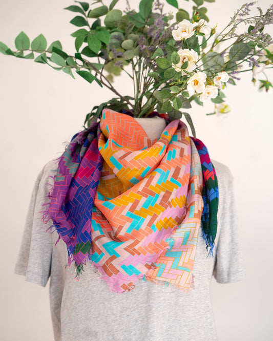 Summer in the Desert Silk Wild Rag Scarf - Tartan & Tweed