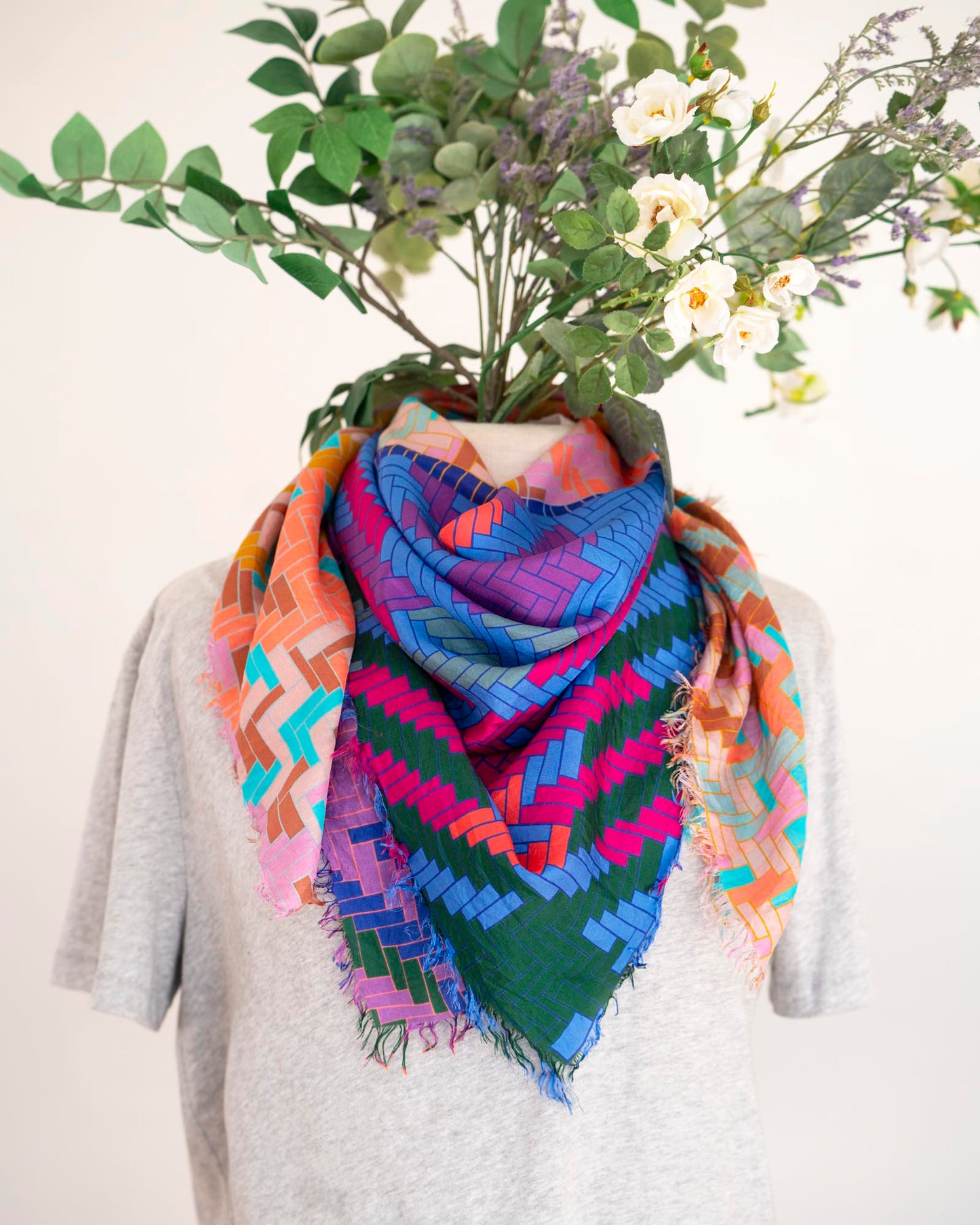 Summer in the Desert Silk Wild Rag Scarf - Tartan & Tweed