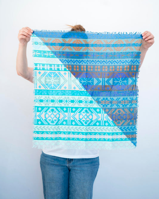 Winter Cotton Scarf - Fair Isle