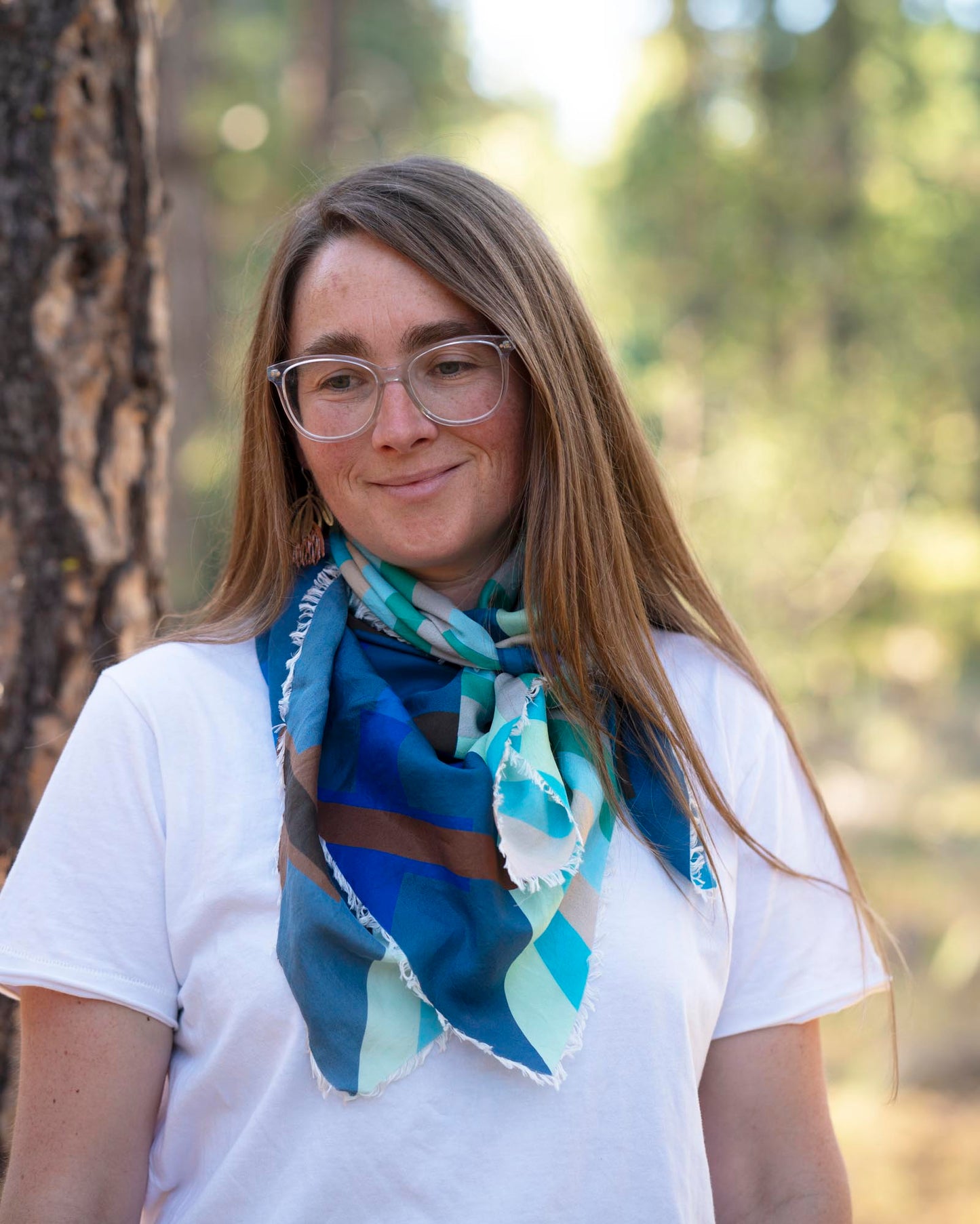 Winter on the Coast Silk Wild Rag Scarf - Crossed