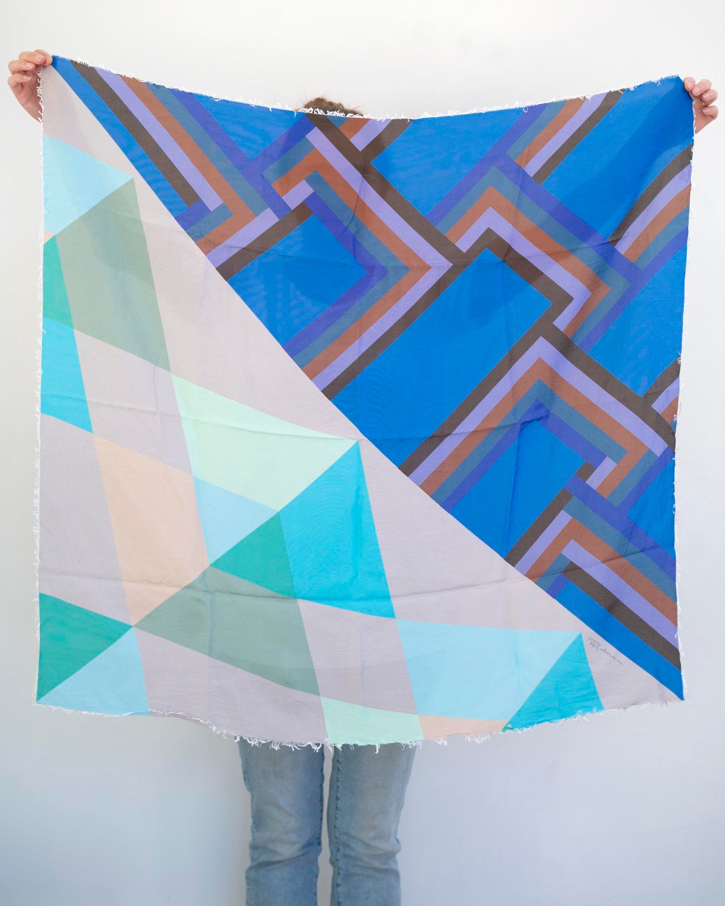 Winter on the Coast Silk Wild Rag Scarf - Diamonds