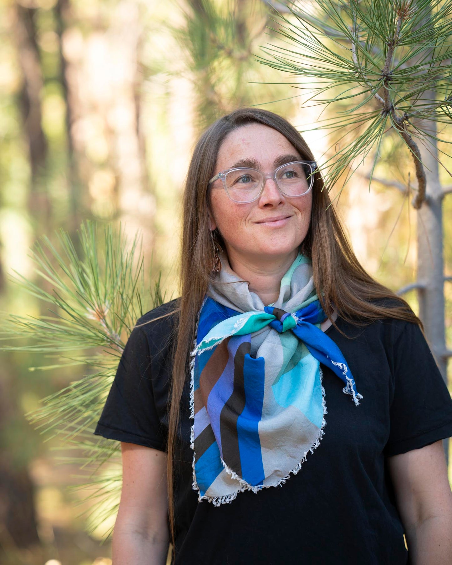 Winter on the Coast Silk Wild Rag Scarf - Diamonds