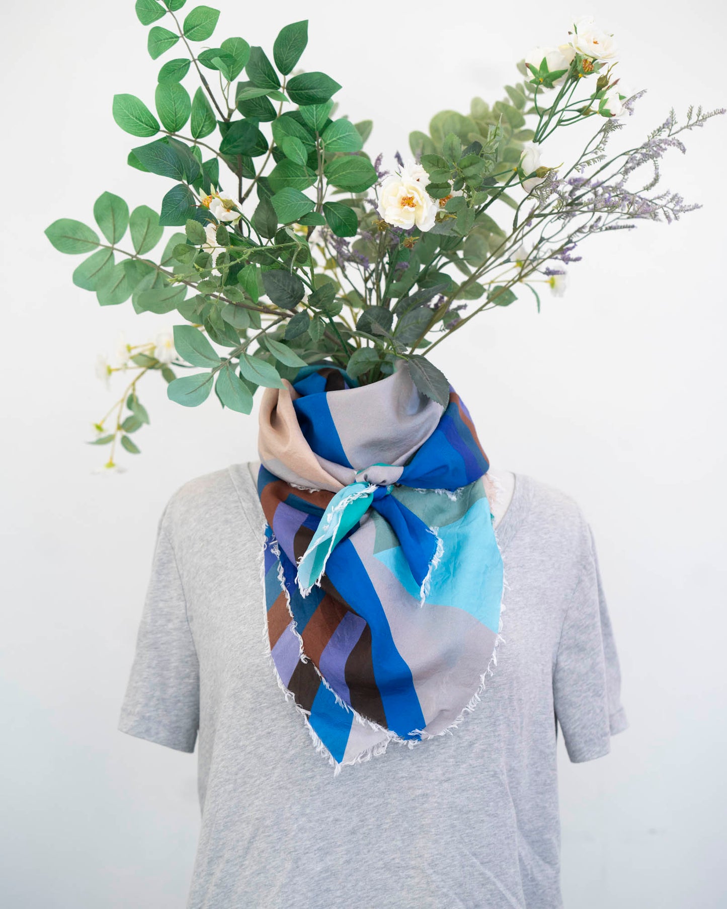 Winter on the Coast Silk Wild Rag Scarf - Diamonds