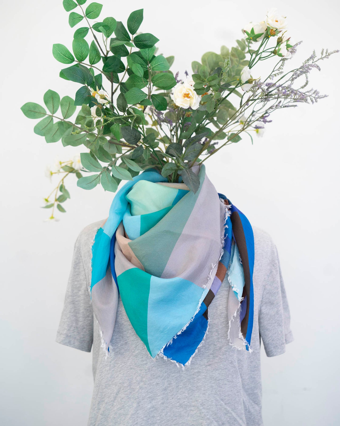 Winter on the Coast Silk Wild Rag Scarf - Diamonds