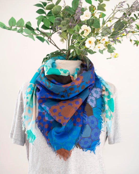 Winter on the Coast Silk Wild Rag Scarf - EPP