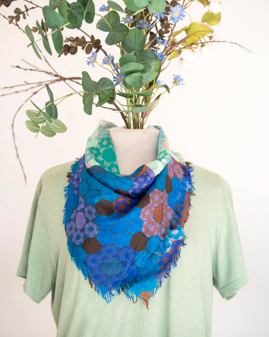 Winter on the Coast Silk Bandana Scarf - EPP