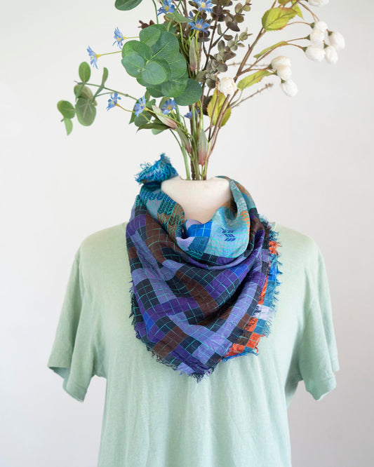 Winter Silk Bandana Scarf - Knit & Weave