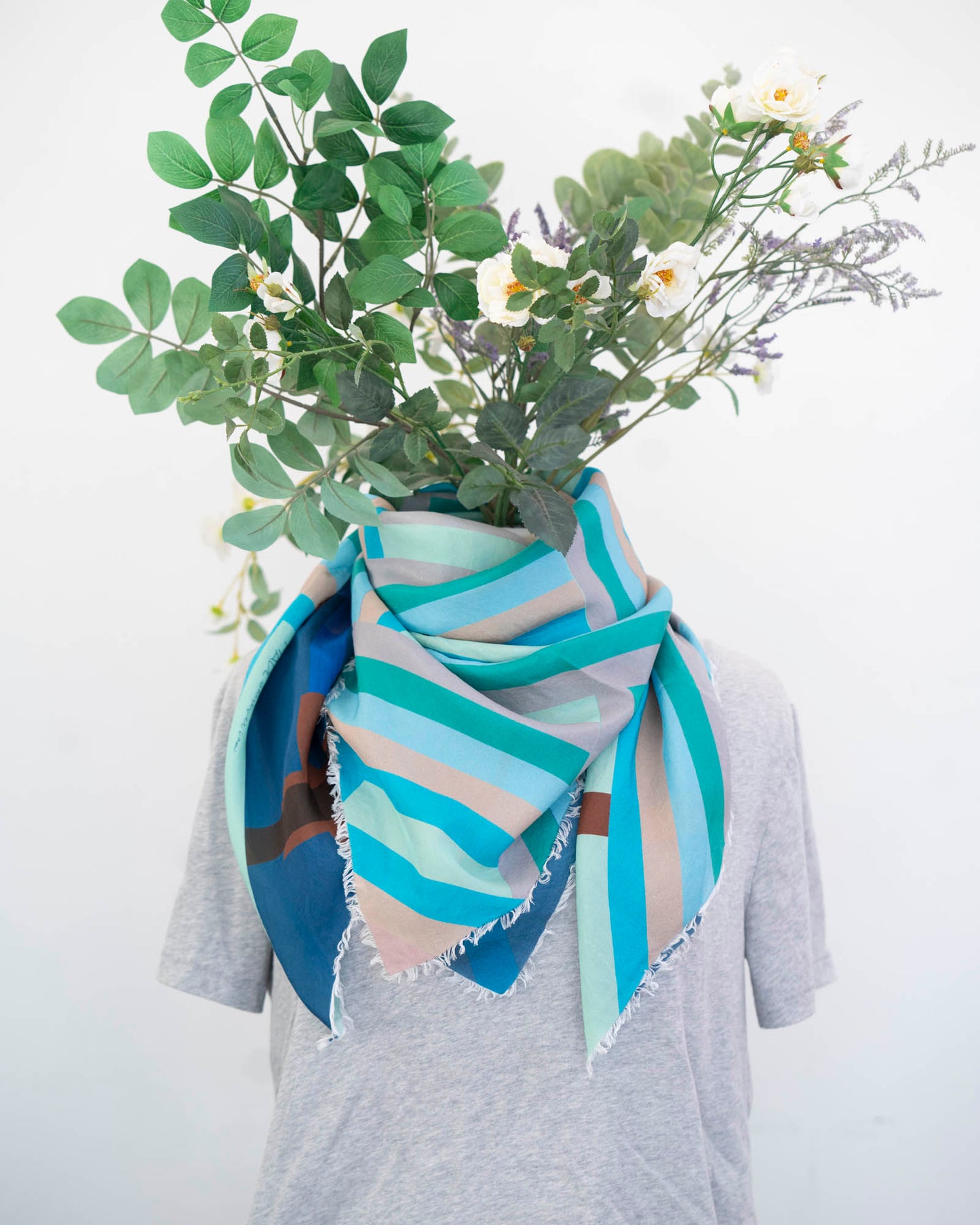 Winter on the Coast Silk Wild Rag Scarf - Shapes