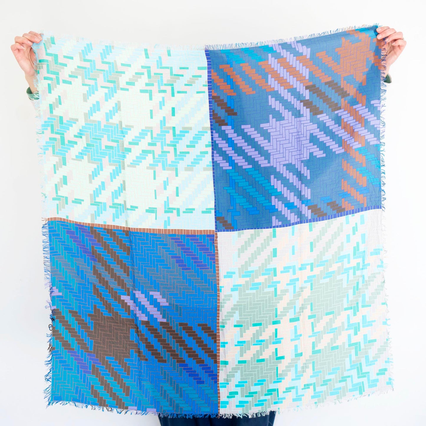 Winter on the Coast Silk Wild Rag Scarf - Tartan & Tweed