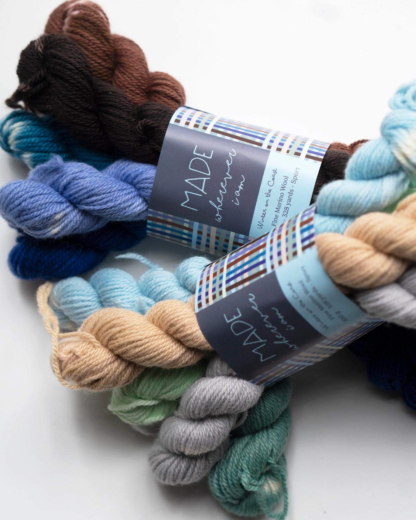 Winter on the Coast Hand Dyed Mini Skeins